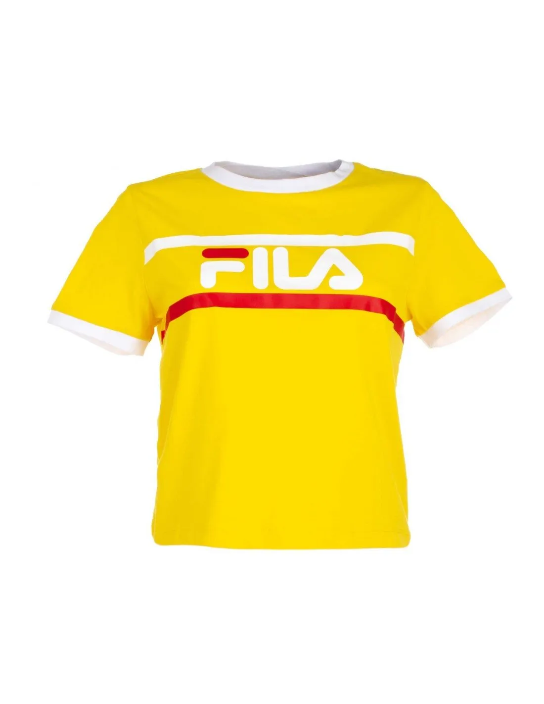 FILA - Camiseta amarilla Ashley Cropped Mujer