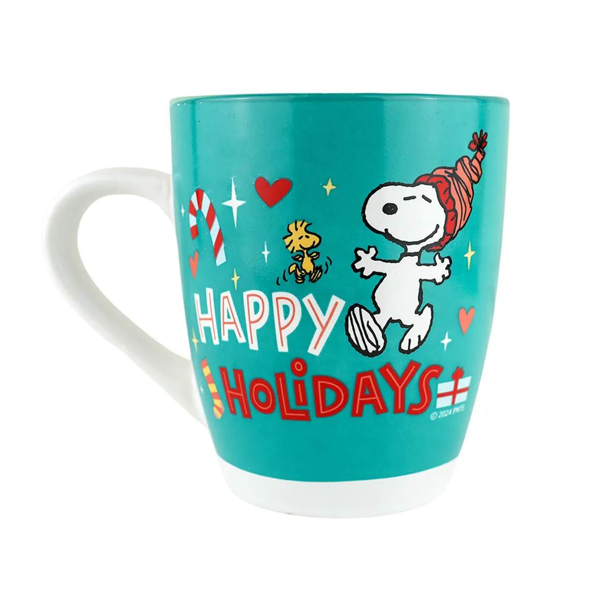 Peanuts, Taza Navidea de Cerámica color Verde Azulado