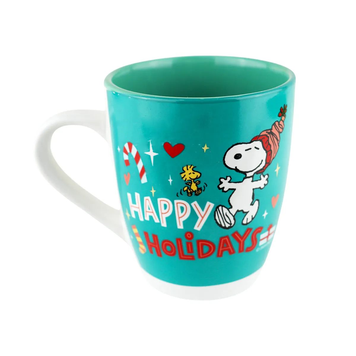 Peanuts, Taza Navidea de Cerámica color Verde Azulado