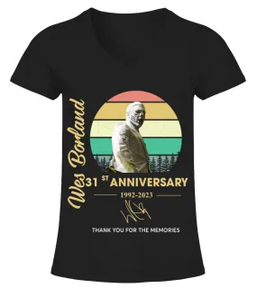 WES BORLAND 31ST ANNIVERSARY Camiseta cuello pico Mujer